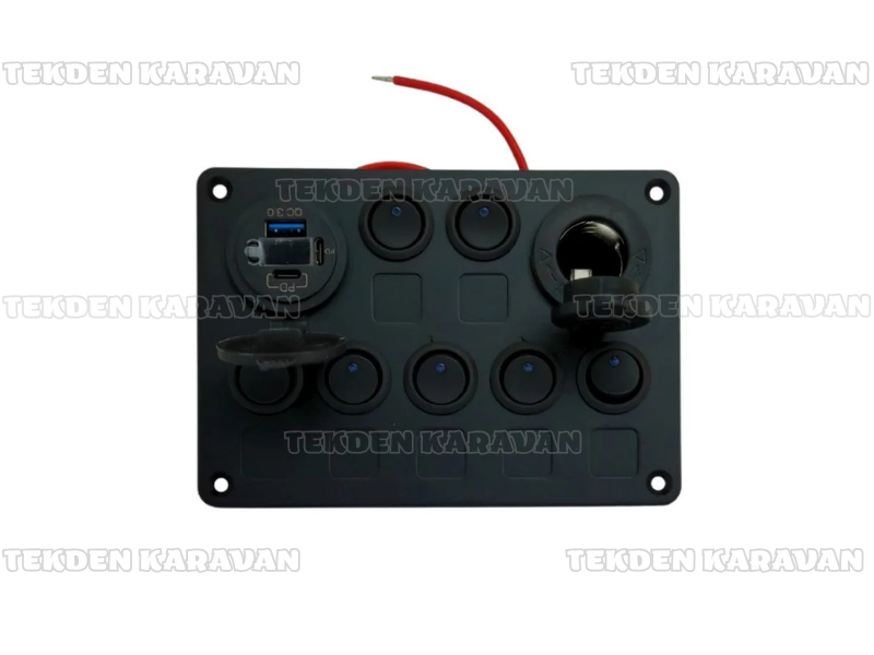 7 li kontrol paneli usb+volt kontrol paneli 7 li ankara tekden karavan