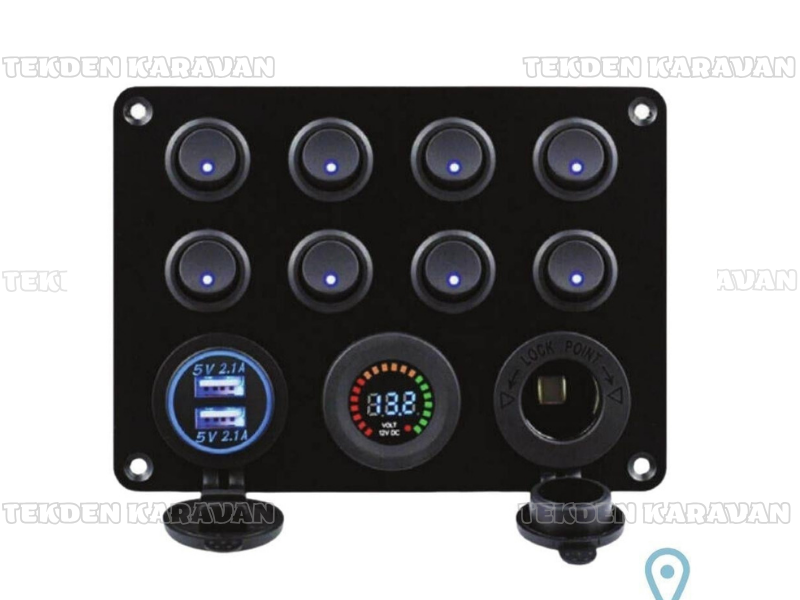8li kontrol paneli usb 8 li kontrol paneli ankara tekden karavan malzeme usb-gösterge