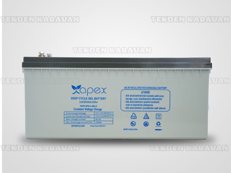 Apex 200 ah jel akü apex 200ah jel akü ankakra karavan