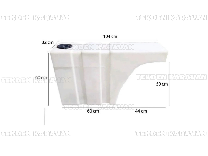 Karavan Su Deposu 150 Litre 104x32x60cm Teker Üstü Uyumlu